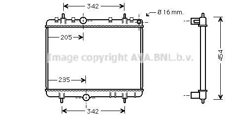радиатор, охлаждане на двигателя AVA QUALITY COOLING 