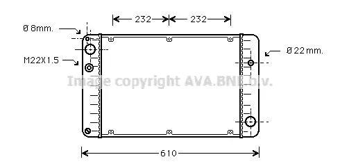 радиатор, охлаждане на двигателя AVA QUALITY COOLING 