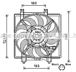вентилатор, охлаждане на двигателя AVA QUALITY COOLING 
