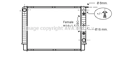 радиатор, охлаждане на двигателя AVA QUALITY COOLING 