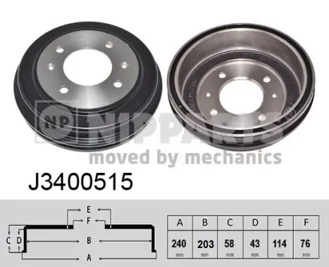 спирачен барабан NIPPARTS             J3400515