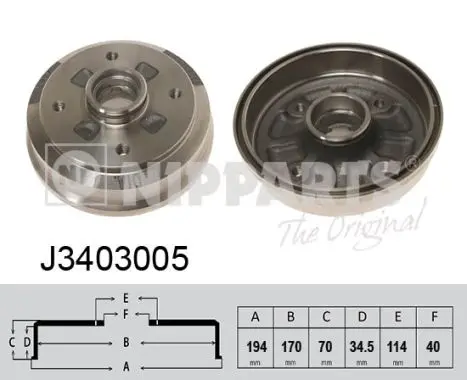 спирачен барабан NIPPARTS            