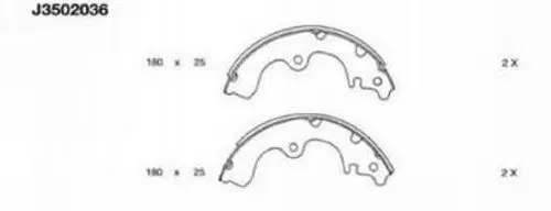 комплект спирачна челюст NIPPARTS            