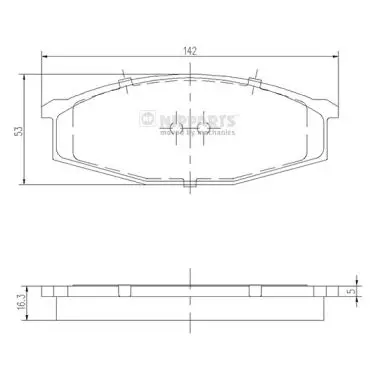 комплект спирачно феродо, дискови спирачки NIPPARTS            