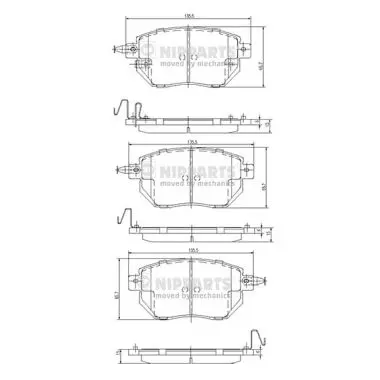 комплект спирачно феродо, дискови спирачки NIPPARTS            