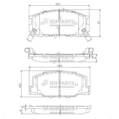 комплект спирачно феродо, дискови спирачки NIPPARTS            