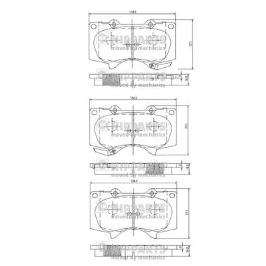 комплект спирачно феродо, дискови спирачки NIPPARTS            