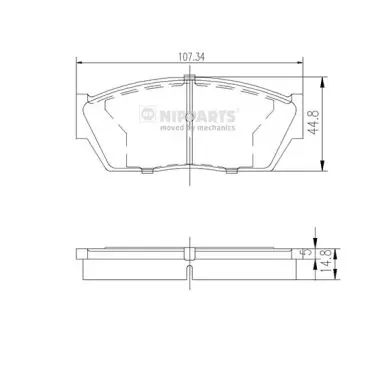 комплект спирачно феродо, дискови спирачки NIPPARTS            