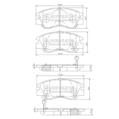 комплект спирачно феродо, дискови спирачки NIPPARTS            