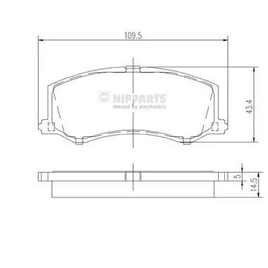 комплект спирачно феродо, дискови спирачки NIPPARTS            