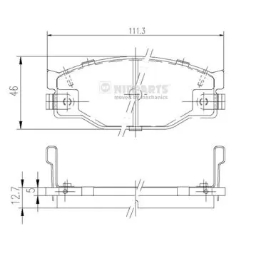 комплект спирачно феродо, дискови спирачки NIPPARTS            