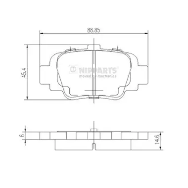 комплект спирачно феродо, дискови спирачки NIPPARTS            