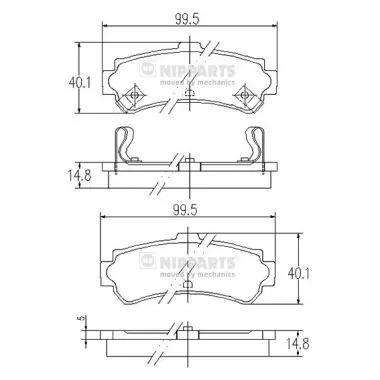 комплект спирачно феродо, дискови спирачки NIPPARTS            