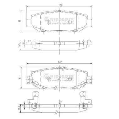 комплект спирачно феродо, дискови спирачки NIPPARTS            