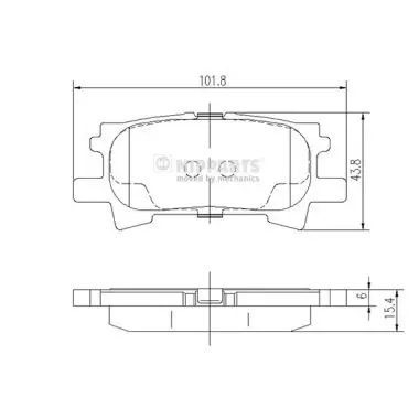 комплект спирачно феродо, дискови спирачки NIPPARTS            