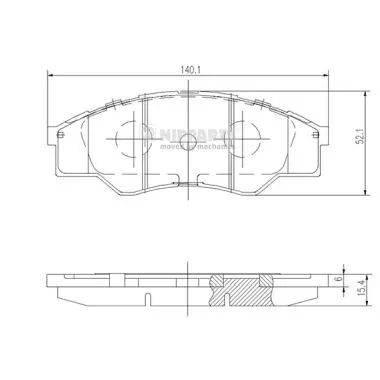 комплект спирачно феродо, дискови спирачки NIPPARTS            