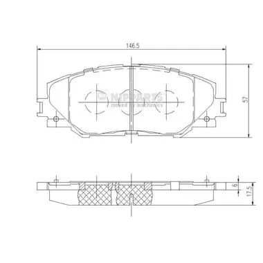 комплект спирачно феродо, дискови спирачки NIPPARTS            