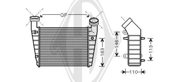 интеркулер (охладител за въздуха на турбината) DIEDERICHS          