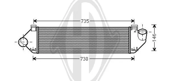 интеркулер (охладител за въздуха на турбината) DIEDERICHS          