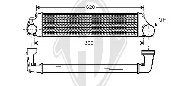 интеркулер (охладител за въздуха на турбината) DIEDERICHS          