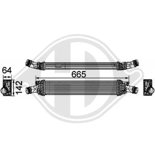 интеркулер (охладител за въздуха на турбината) DIEDERICHS          