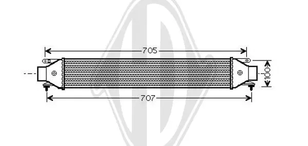 интеркулер (охладител за въздуха на турбината) DIEDERICHS          