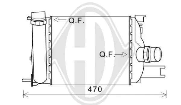 интеркулер (охладител за въздуха на турбината) DIEDERICHS          