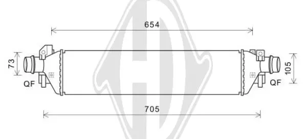 интеркулер (охладител за въздуха на турбината) DIEDERICHS          