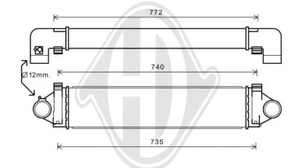 интеркулер (охладител за въздуха на турбината) DIEDERICHS          