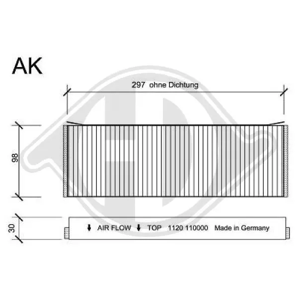 Филтър купе (поленов филтър) DIEDERICHS          