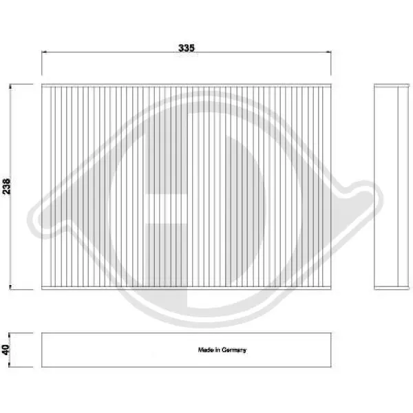 Филтър купе (поленов филтър) DIEDERICHS          