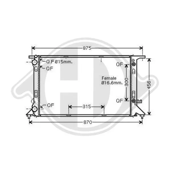 радиатор, охлаждане на двигателя DIEDERICHS          