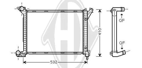радиатор, охлаждане на двигателя DIEDERICHS          