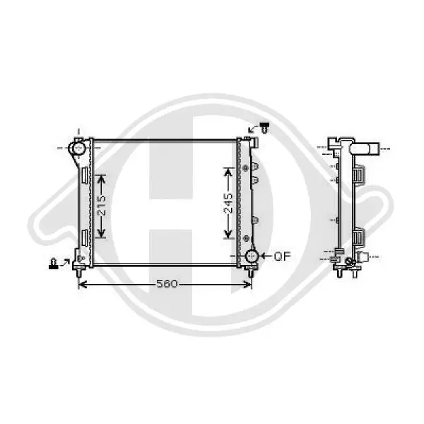 радиатор, охлаждане на двигателя DIEDERICHS          