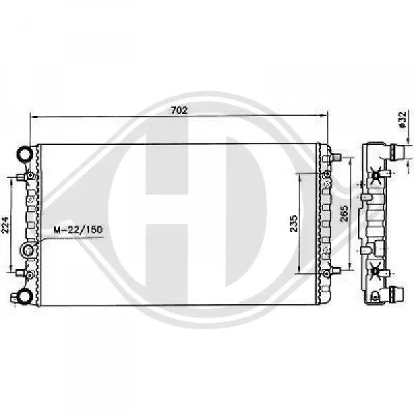 радиатор, охлаждане на двигателя DIEDERICHS          