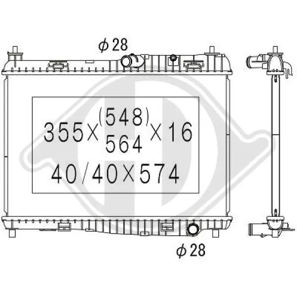 радиатор, охлаждане на двигателя DIEDERICHS          
