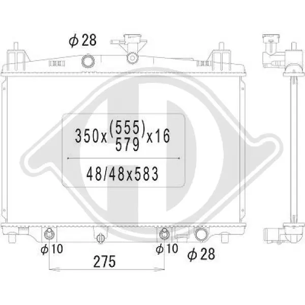 радиатор, охлаждане на двигателя DIEDERICHS          