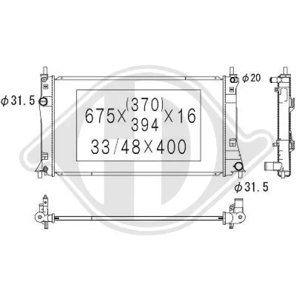 радиатор, охлаждане на двигателя DIEDERICHS          