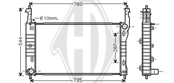 радиатор, охлаждане на двигателя DIEDERICHS          