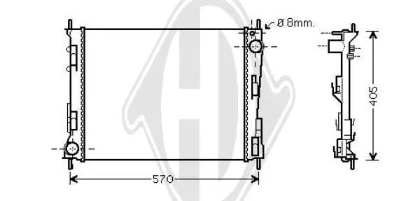радиатор, охлаждане на двигателя DIEDERICHS          