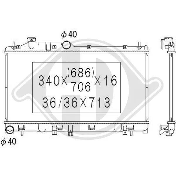 радиатор, охлаждане на двигателя DIEDERICHS          