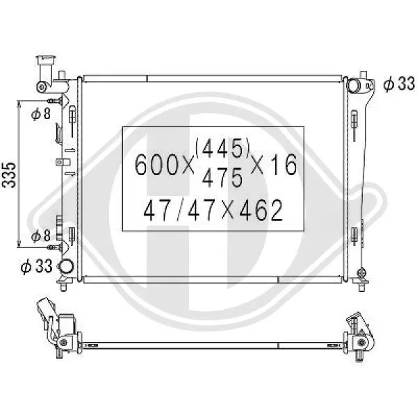радиатор, охлаждане на двигателя DIEDERICHS          