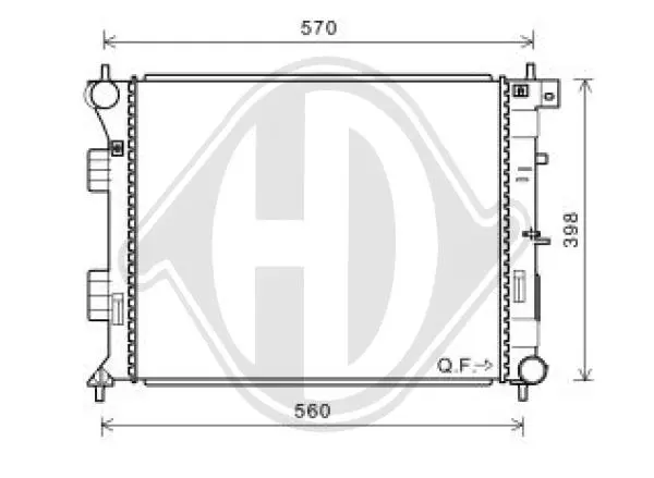 радиатор, охлаждане на двигателя DIEDERICHS          