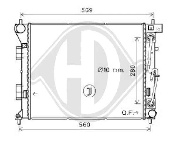 радиатор, охлаждане на двигателя DIEDERICHS          