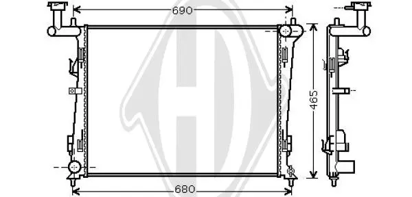 радиатор, охлаждане на двигателя DIEDERICHS          