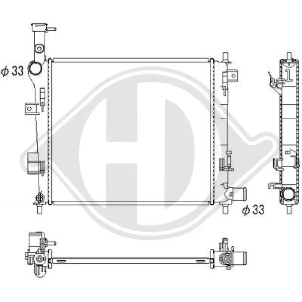 радиатор, охлаждане на двигателя DIEDERICHS          