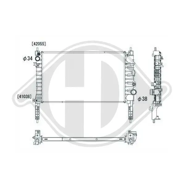 радиатор, охлаждане на двигателя DIEDERICHS          