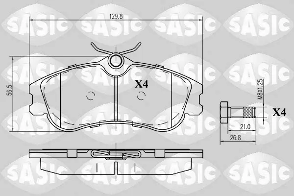 комплект спирачно феродо, дискови спирачки SASIC               