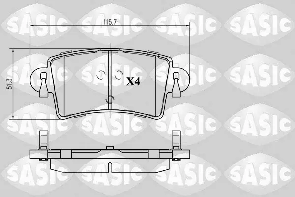 комплект спирачно феродо, дискови спирачки SASIC               