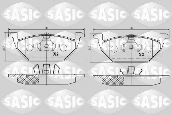 комплект спирачно феродо, дискови спирачки SASIC               